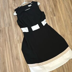 Calvin Klein Black and White Midi Dress